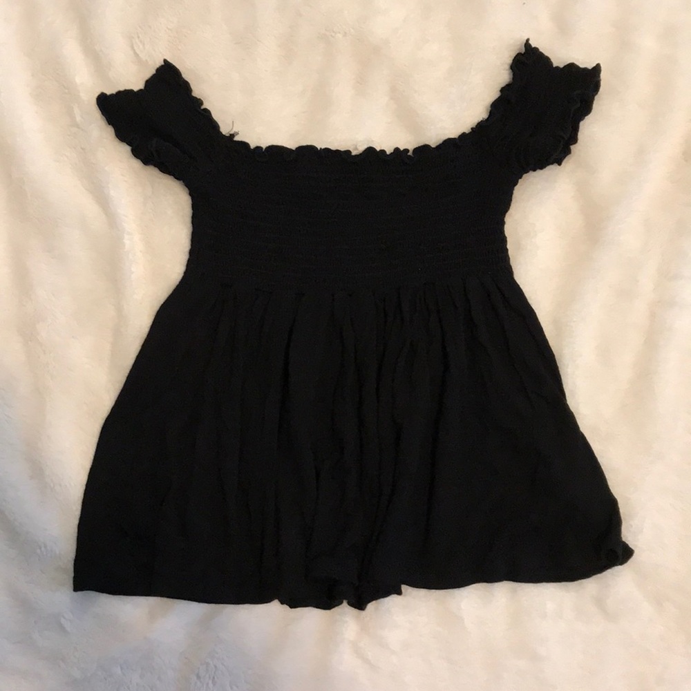 Smocked Off the Shoulder Babydoll Shirt